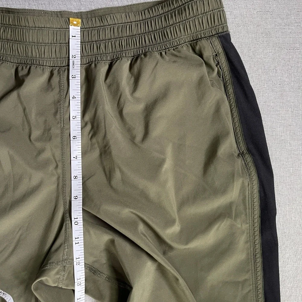 Lululemon For Love Crop 23 Swift Ultra Pant Women 10 Olive Green Black Mesh Lace